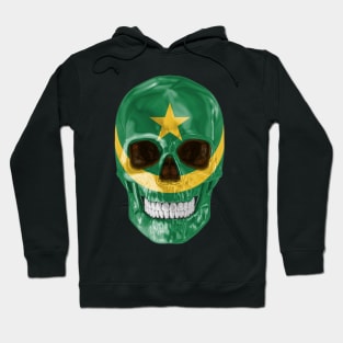 Mauritania Flag Skull - Gift for Mauritanian With Roots From Mauritania Hoodie